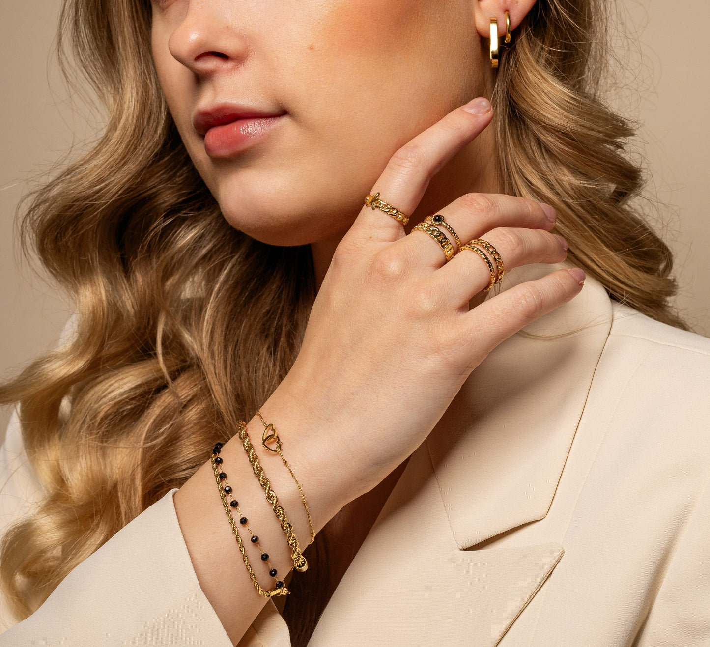 Forever Together - Armband met Hartjes in Goud