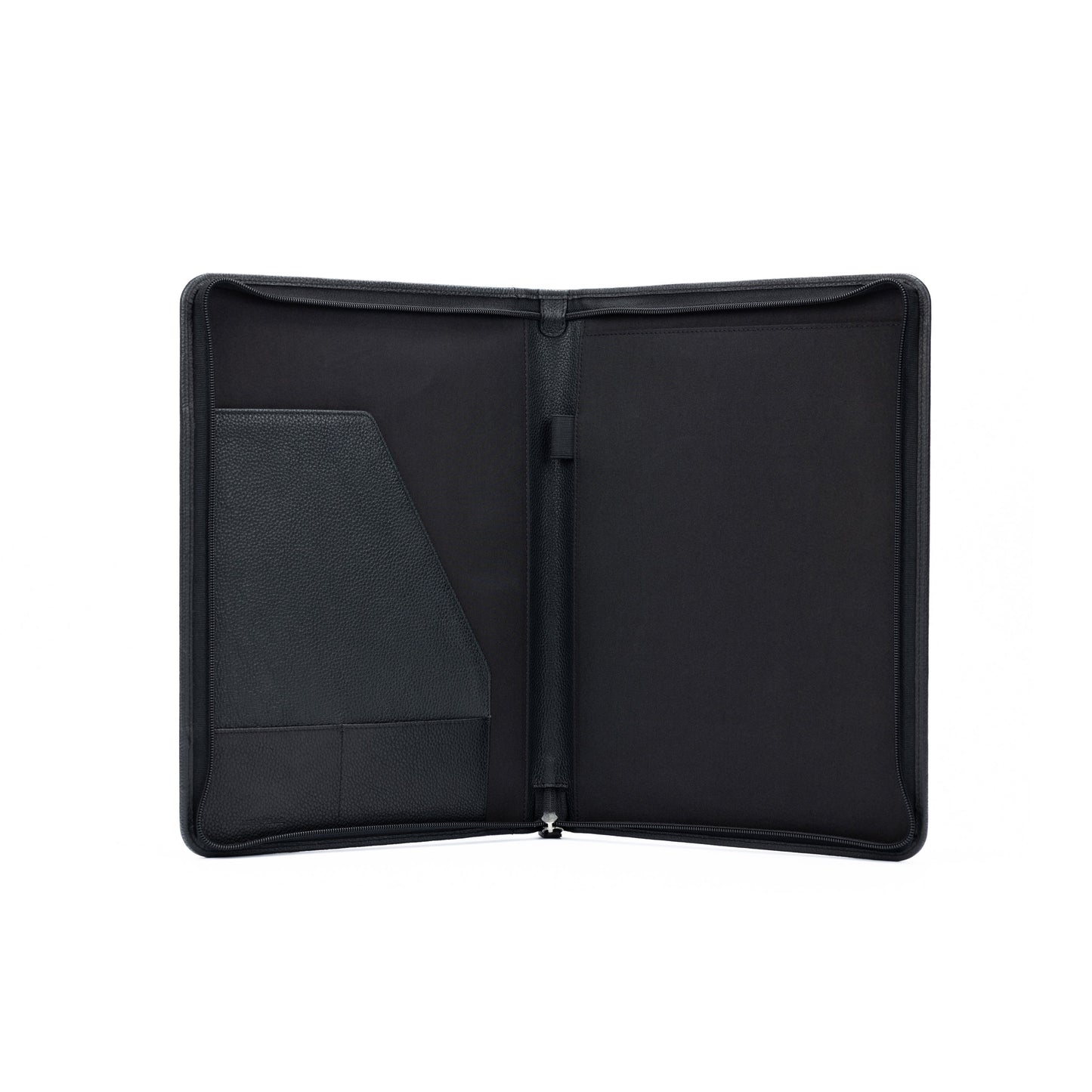 K0002AB | Clipboard in A4 format in genuine full grain leather, dollar grain - Black color - Dimensions: 24 x 32 x 2 cm - Packaging: TNT bag-2