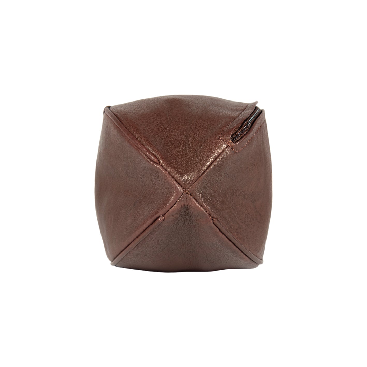 K0011BB | "Rugby Ball" Beauty Case in Genuine Leather - Colour: Dark Brown - Internal elastic to hold bottles - Zip closure - Dimensions: 35 x 14 x 14 cm - Packaging: TNT bag-1