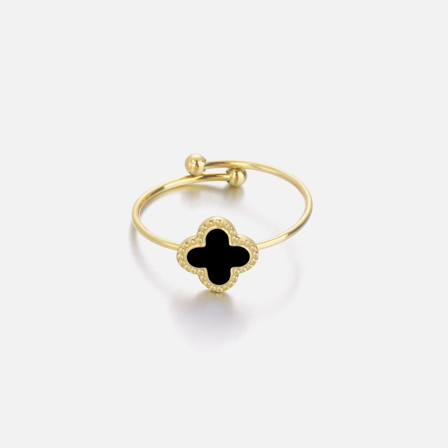 CloverFusion - Elegante Ring in Goud en Zwart