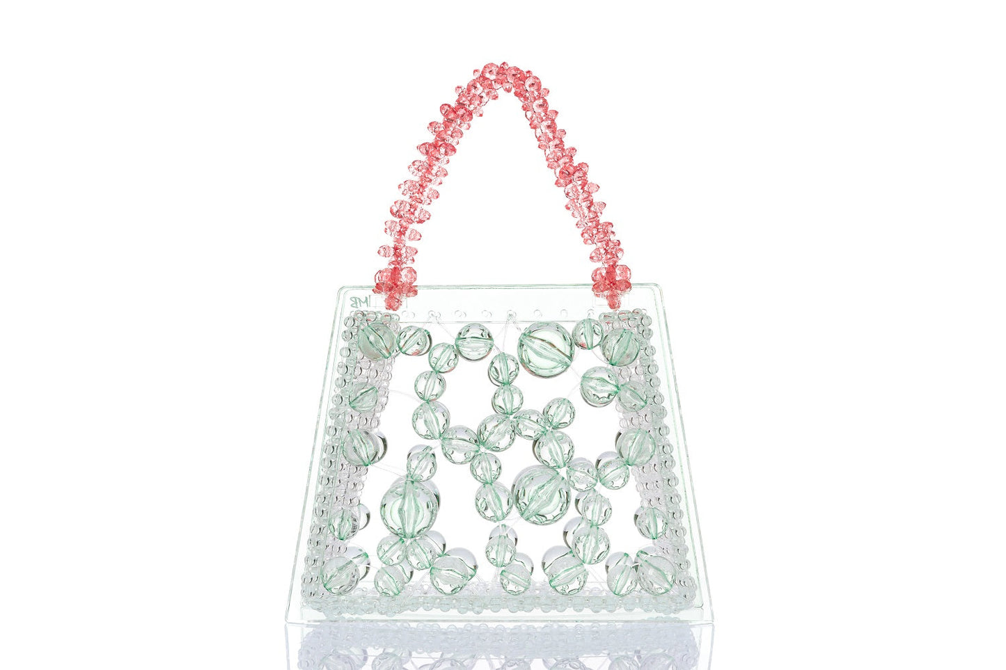Mint Spider Woven Round Beaded Bag-2