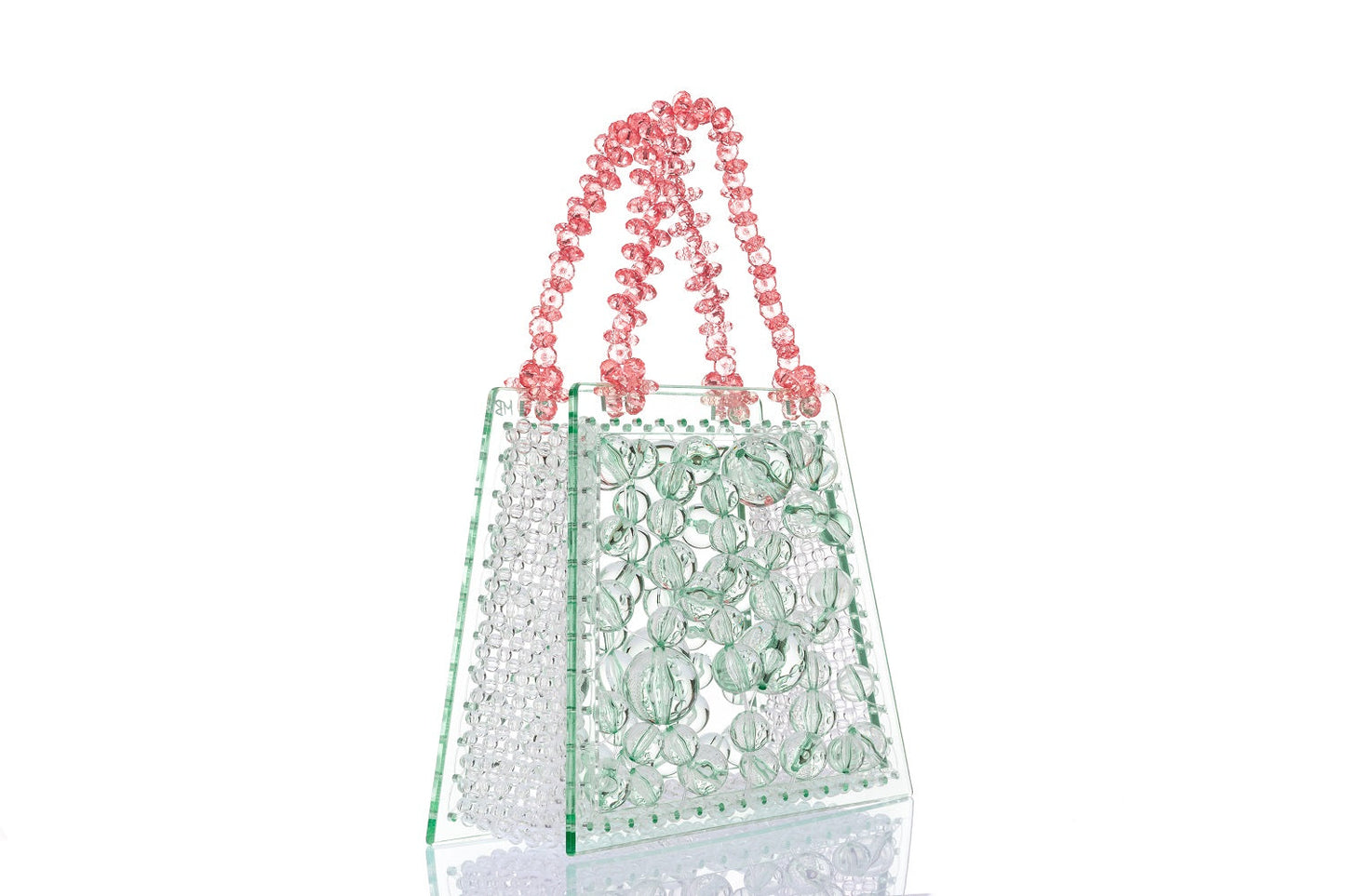 Mint Spider Woven Round Beaded Bag-3