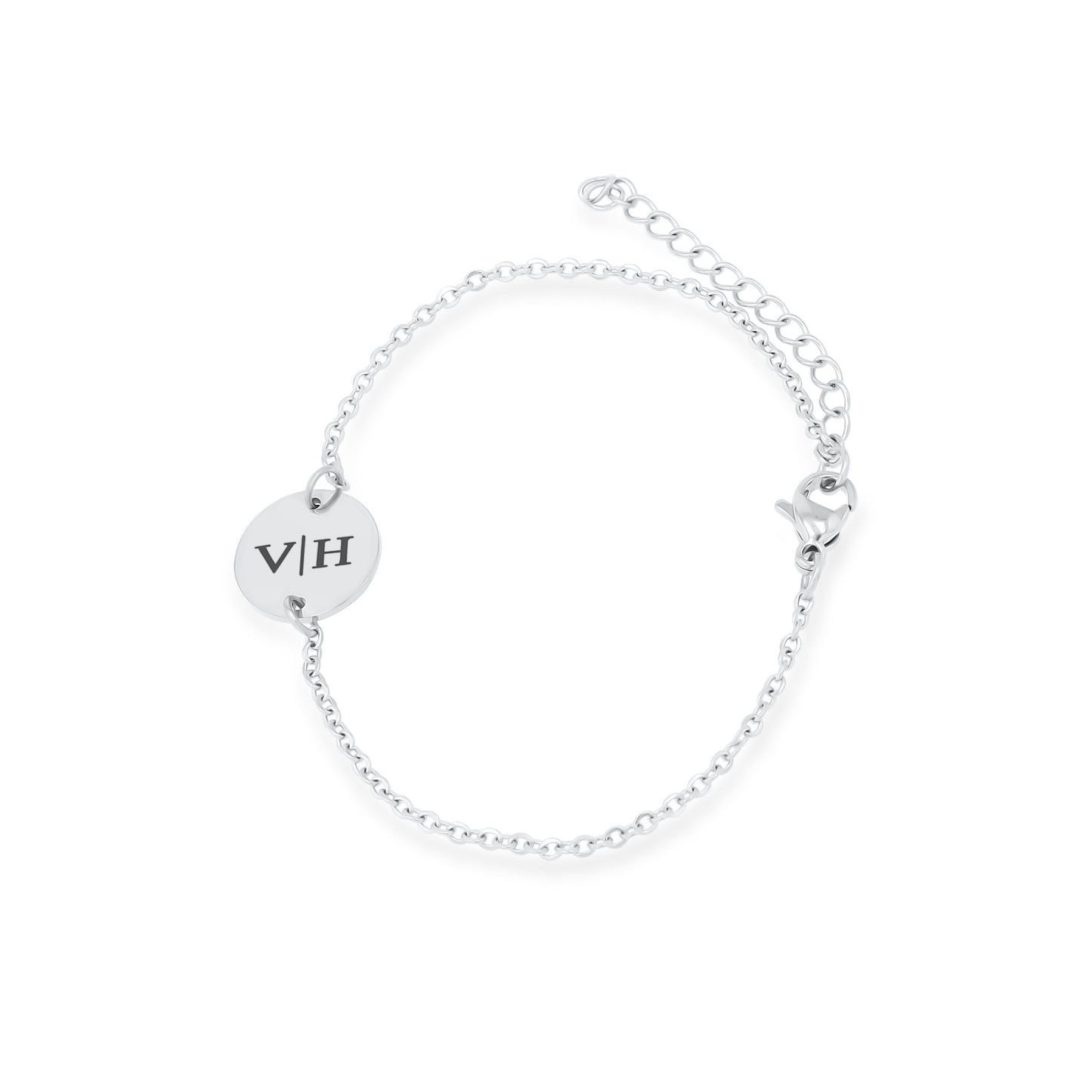 Persoonlijke Initialen Armband met Klassiek Muntontwerp - Graveerbaar in RVS