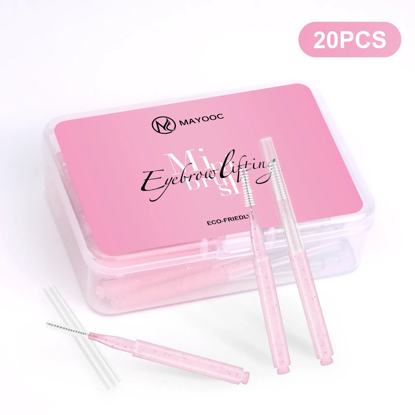 MAYOOC Mini Oogbrauwborstel Set – Wegwerp Oogbrowlifting & Permanent Borstels met Buigbare Microapplicators voor Perfecte Wimpertoepassing