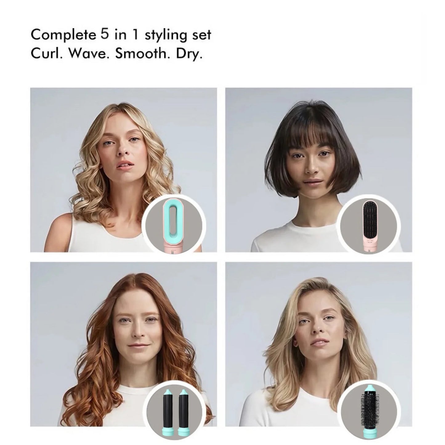 Veelzijdige 5-in-1 Haardroger en Multi Styler met Krulborstel - jouw ultieme stylingtool voor hete lucht!