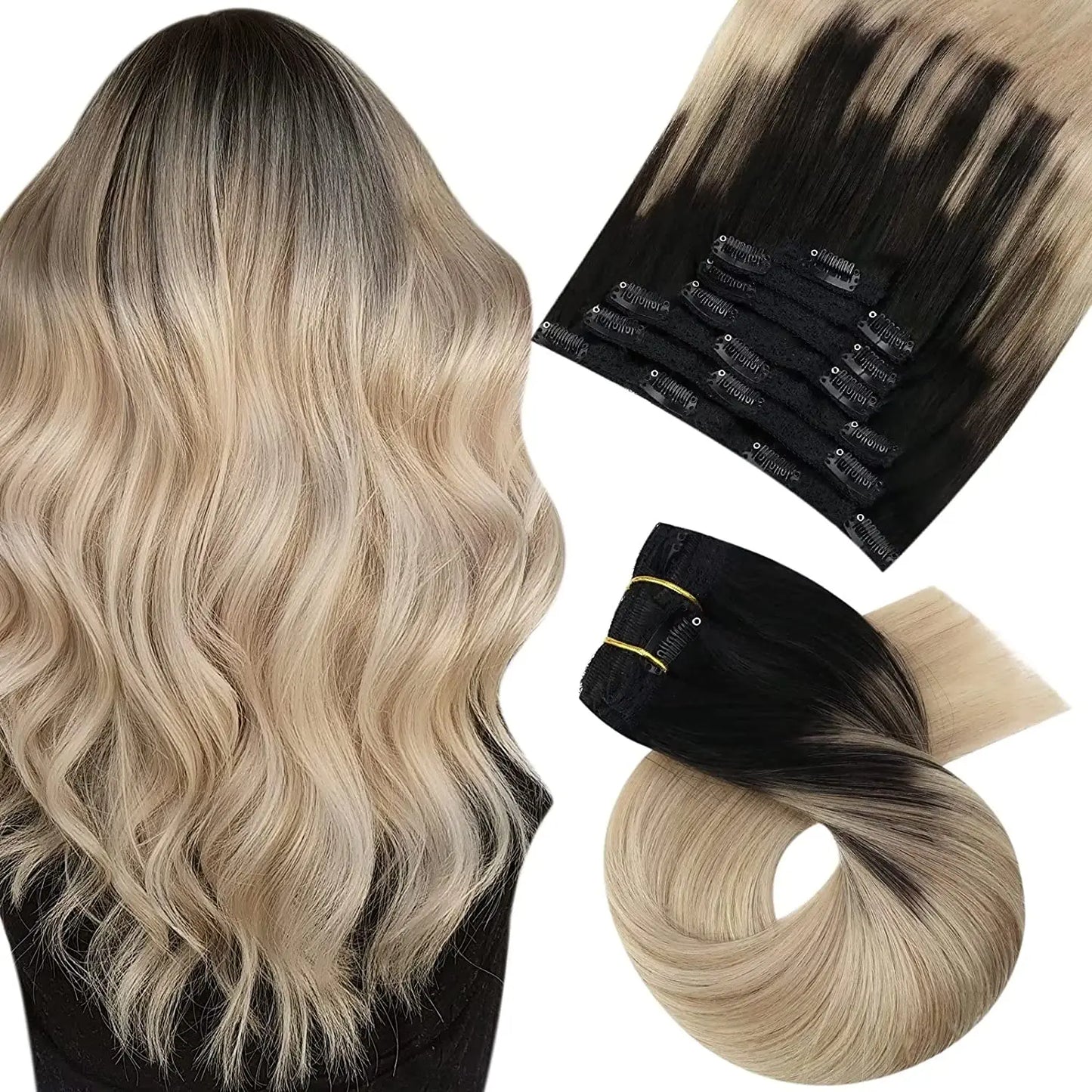 Transformeer je look met Moresoo Premium Clip-In Haarextensions - 100% Natuurlijke Remy Haar, Rechte Stijl, Verkrijgbaar in 5 en 7 Delige Sets!