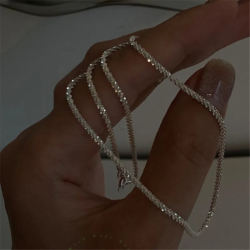 Adembenemende Sprankelende Halsketting voor Dames - Elegante Sleutelbeen Choker Mode Sieraden Perfect voor Trouwen, Feesten en Verjaardagscadeaus