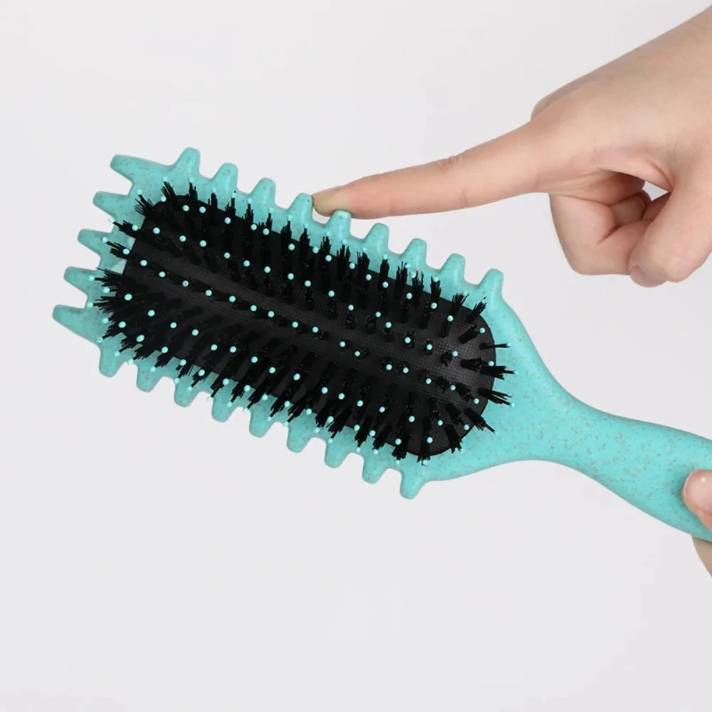 Stijlvolle Vrouwen Holle Krullende Haarkam - Multifunctionele Scalp Massager & Antistatische Fluffy Borstel voor Perfecte Hairstyles
