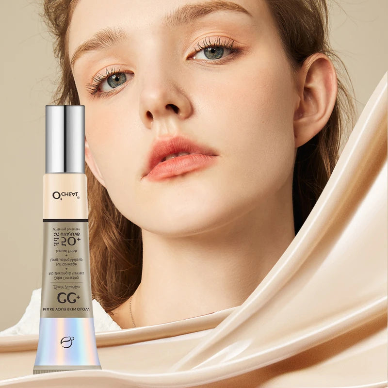 Ocheal 30g CC Cream Foundation - Waterdichte Concealer & Vochtinbrengende Zonnebrandcrème met SPF 50+ voor Langdurige, Verhelderende Make-up Primer