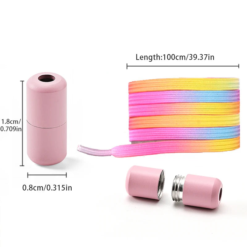 Kleurige Elastische Schoenveters zonder Knoop met Stijlvolle Gespen - Perfect voor Kinderen en Volwassenen!