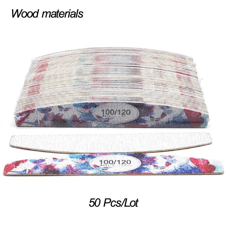 50-delige Premium Houten Vijlset - Multi-grit Houten Manicure Polijstgereedschap voor Perfecte Nagels (100/120/150/180/240)
