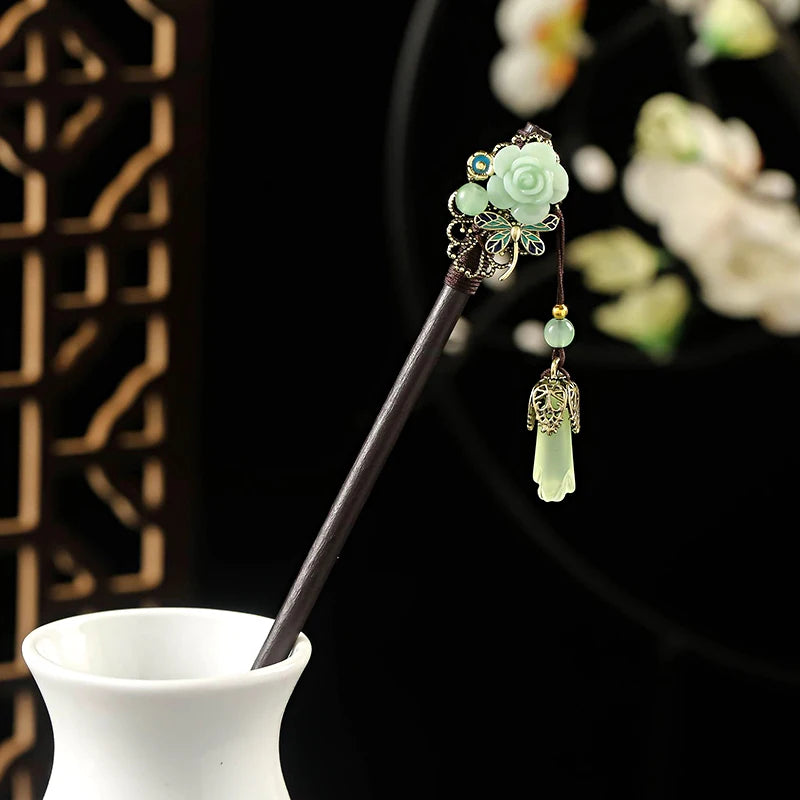 Elegante Handgemaakte Vintage Chinese Haarkammen - Luxe Bloemige Haarspelden voor Huwen en Speciale Evenementen