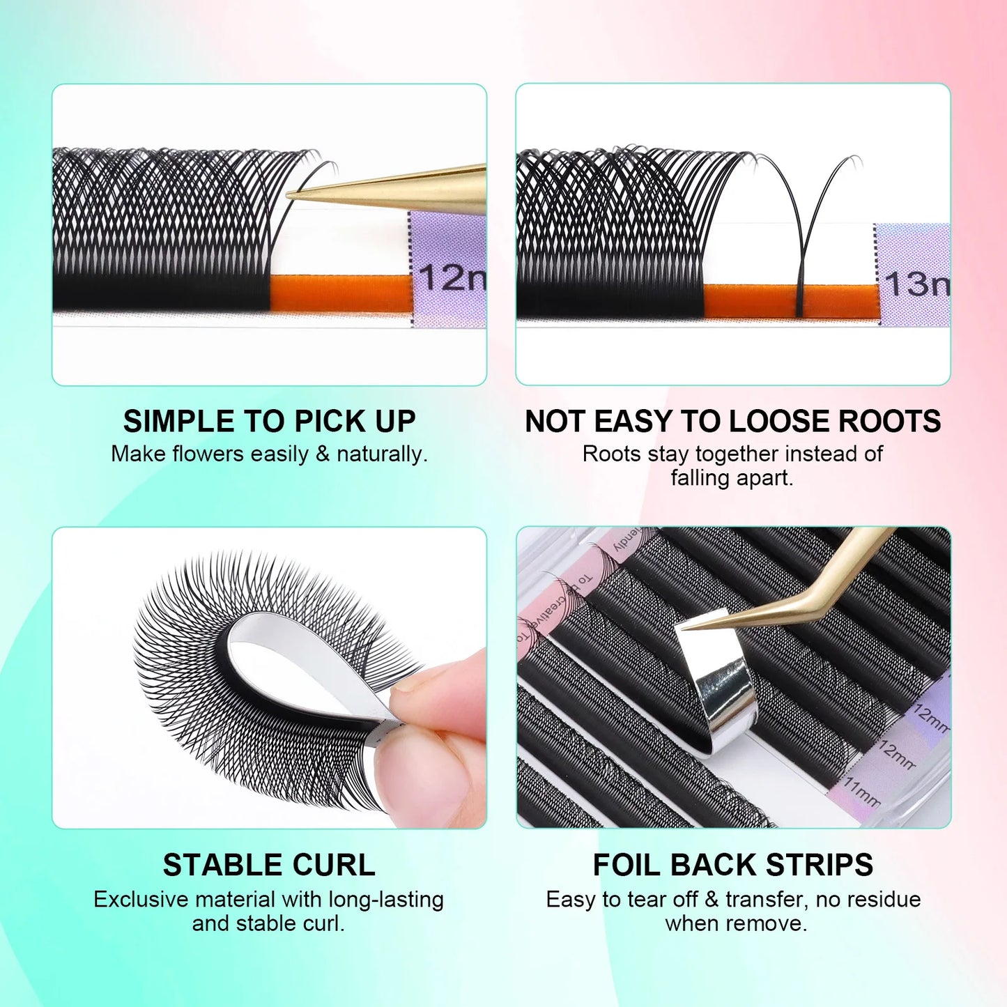 NAGARAKU YY Shape Double/Three Split Tips Triple Top Interlaced Root Eyelash Extensions Eyelashes