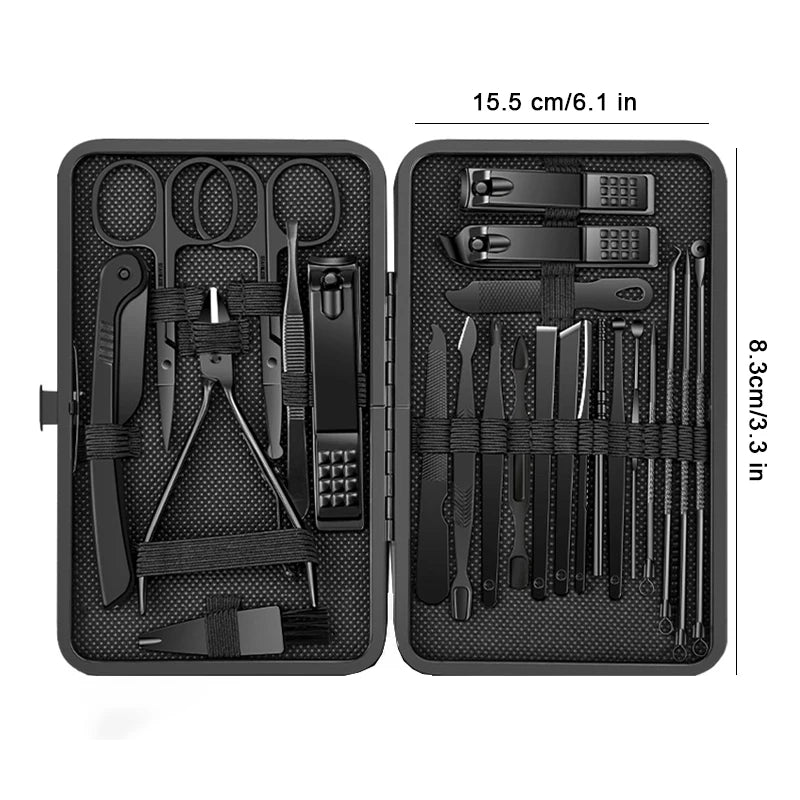 Deluxe Manicure & Pedicure Gereedschapsset - Roestvrijstalen Nagelknippers, Oorlepel & Schaar - 8 tot 24 Stukken voor Ultieme Schoonheidsverzorging Thuis