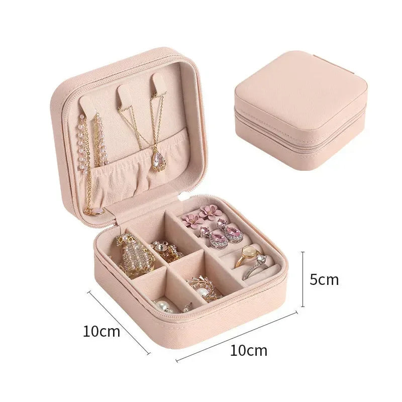 Elegante Draagbare Leren Sieraden Organiser & Reisdoos - Perfect om Je Schatten Veilig en Stylistisch te Houden!