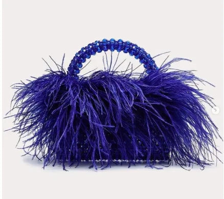 Chic Parelsnoer & Veer Bont Handtas - Designer Acryla Kristallen Doos Tote voor Dames, Handgemaakte Elegantie voor Feesten