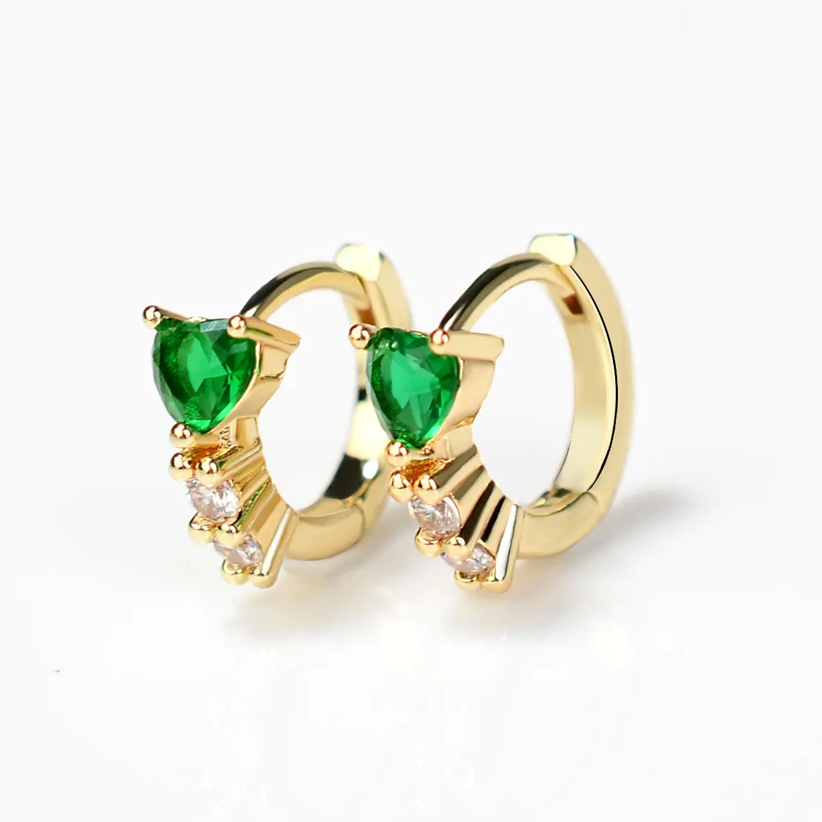 Charmante Huggies Oorringen Set - Kleurrijk Vierkant en Hart Ontwerp in Paars, Wit, Groen, Blauw en Rood - Elegante Kleine Hoopearrings voor Vrouwen en Meisjes, Perfect Trouwringen