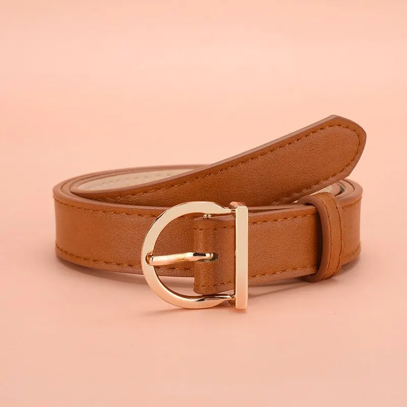 Chique Dames Dunne Riem met Modele Gesp - Luxueus Zacht PU Leer Perfect voor Cargo Broeken en Jeans, Winddicht Ontwerp