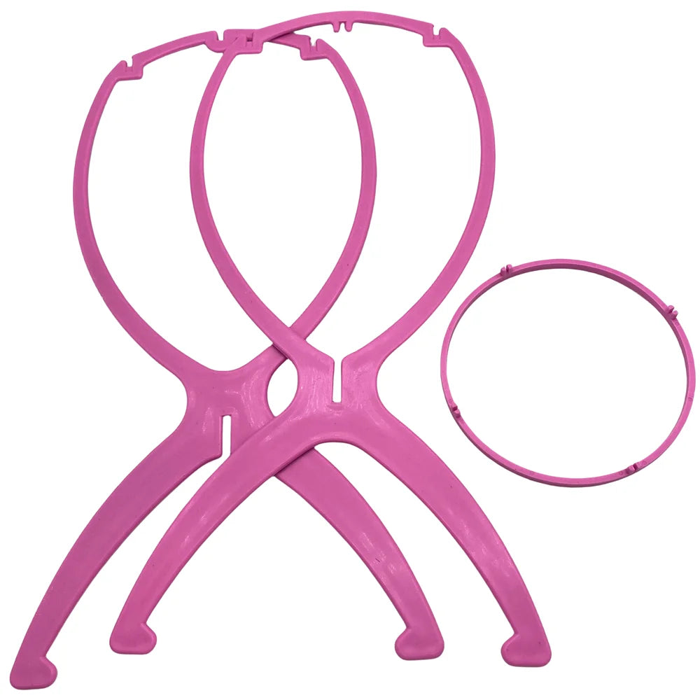 Set van 2 Draagbare 36cm Pruikstandaards - Ideaal voor het Weergeven van Pruiken, Hoeden en Meer in Kapperszaken of Thuis!