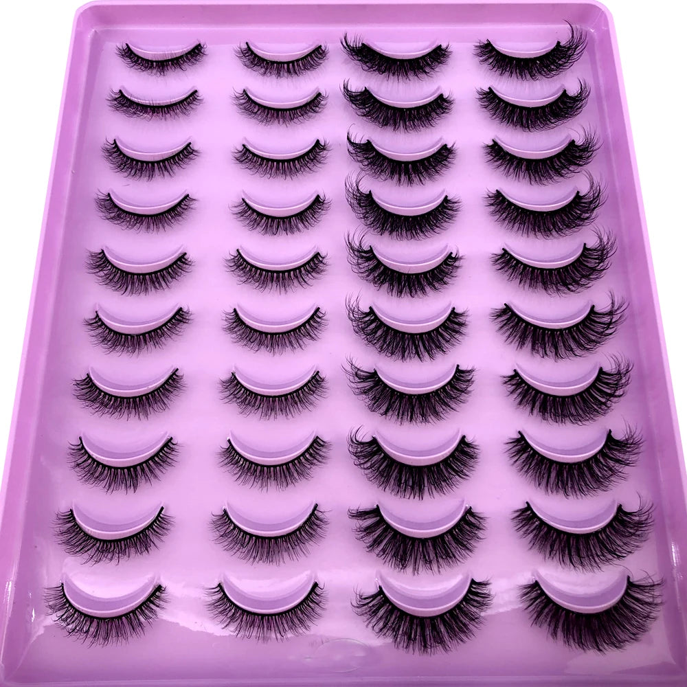 2023 Premium 20 Pairs Natuurlijke Lange 3D Minks Valse Wimpers Makeup Kit - Prachtig Gecontroleerde Mink Wimper Extensies voor Verbluffende Ogen!