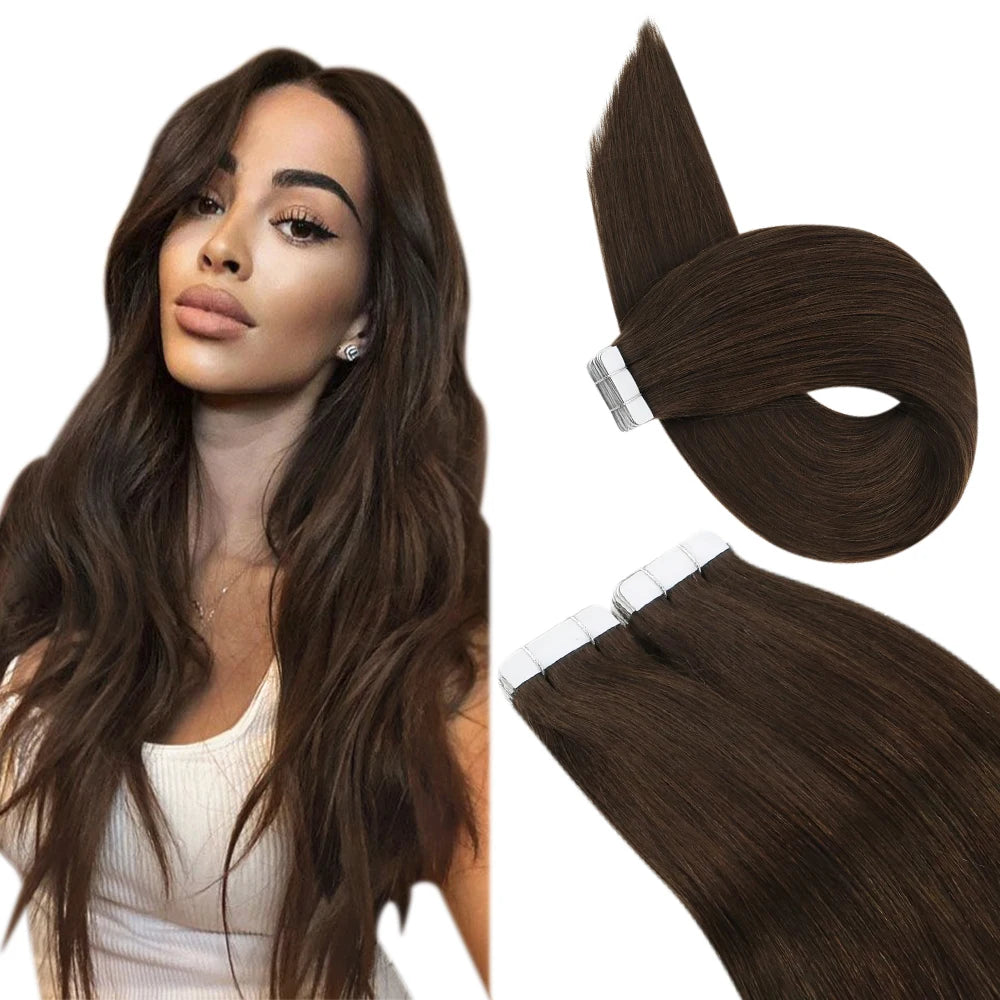 Luxe Ugeat Tape-In Haarextensions met Echt Braziliaans Remy Haar – Strak, Naadloze Huidband voor Prachtige Balayage Stijlen (20P/40P)