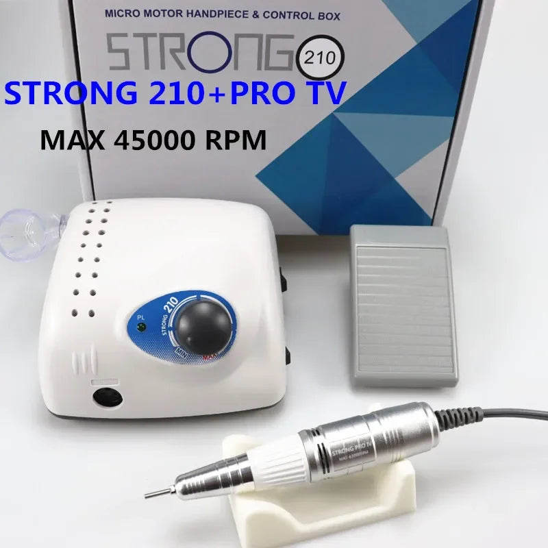 Krachtige 210 Pro IV Nagelboor - 65W, 45000 RPM Elektrische Snijders voor Professionele Manicure en Nagelpolijsten