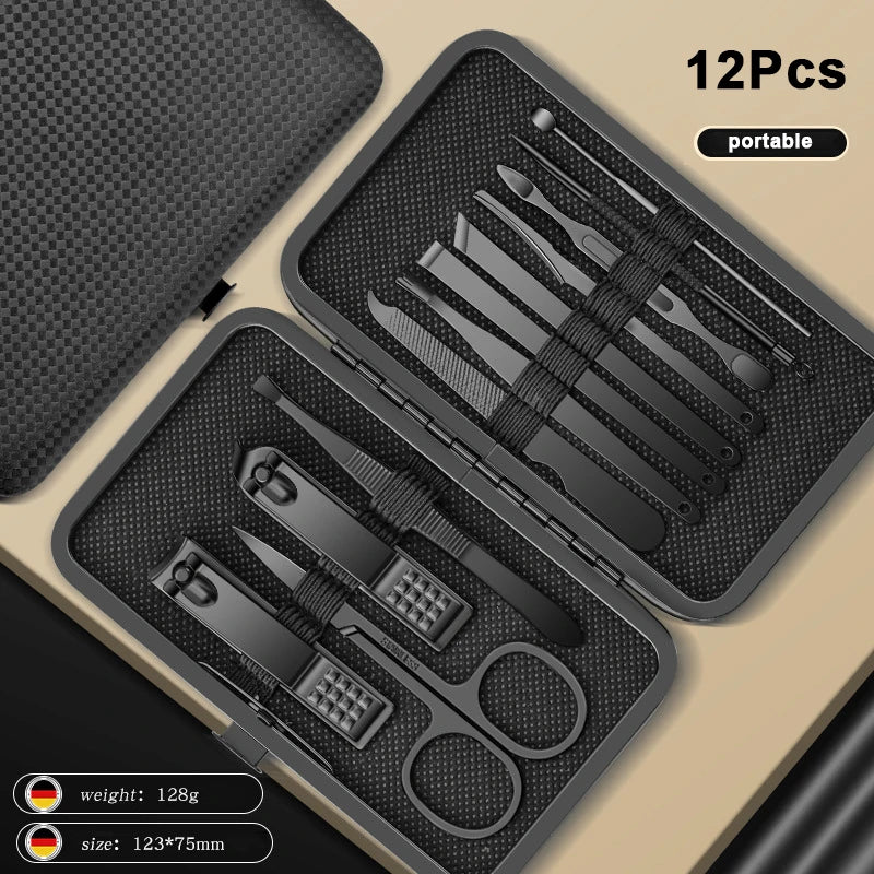Deluxe Manicure & Pedicure Gereedschapsset - Roestvrijstalen Nagelknippers, Oorlepel & Schaar - 8 tot 24 Stukken voor Ultieme Schoonheidsverzorging Thuis