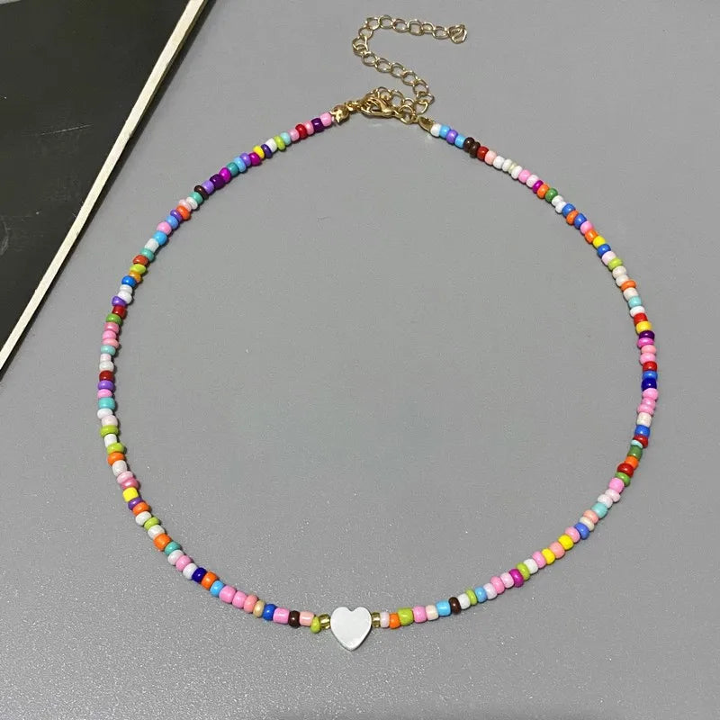 Vibrant Hart Ontwerp Zaadparel Choker Ketting voor Meisjes - Perfecte Lente/Zomer Accessoire, Ideaal voor Groothandel & Dropshipping!