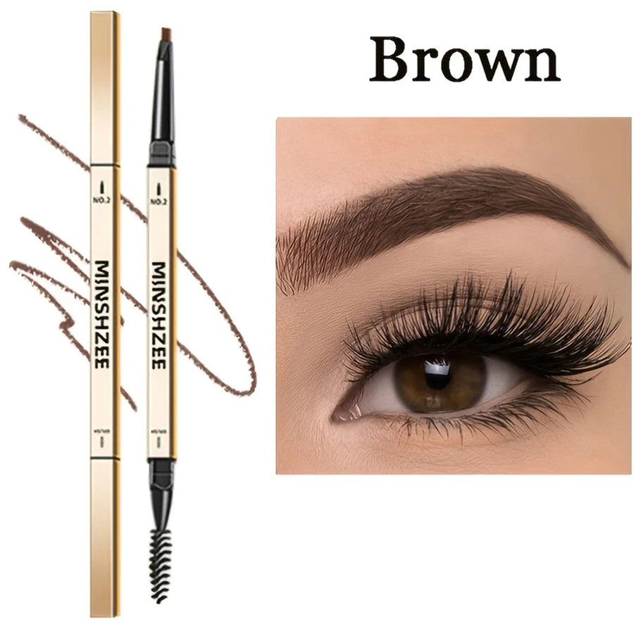 Vlekbestendige Waterdichte Matte Oogbrowpen - Dubbelzijdige Langdurige Bruine Tint met Precisiekwast voor Perfecte Wenkbrauwen!