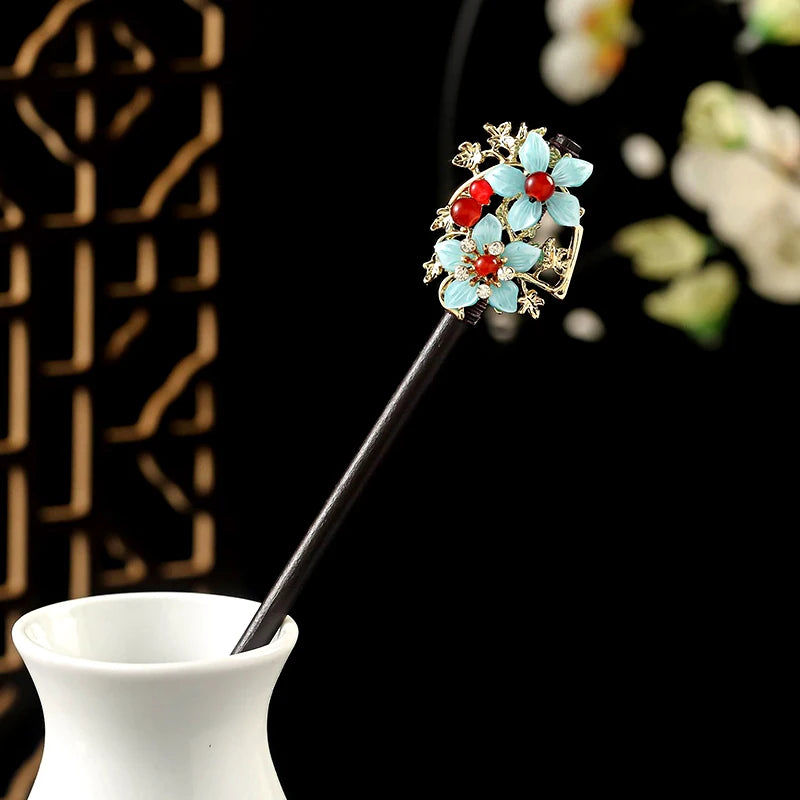 Elegante Handgemaakte Vintage Chinese Haarkammen - Luxe Bloemige Haarspelden voor Huwen en Speciale Evenementen