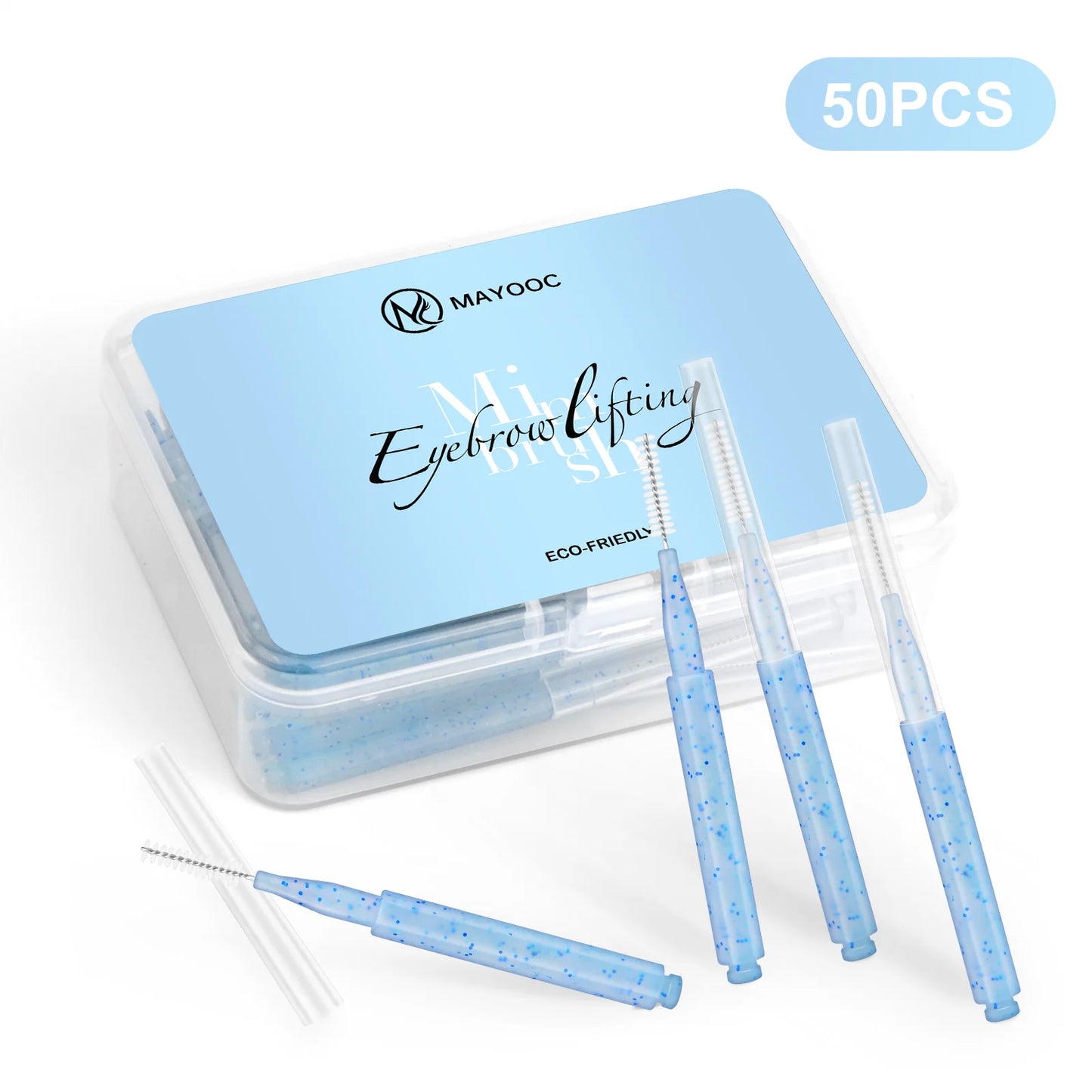 MAYOOC Mini Oogbrauwborstel Set – Wegwerp Oogbrowlifting & Permanent Borstels met Buigbare Microapplicators voor Perfecte Wimpertoepassing