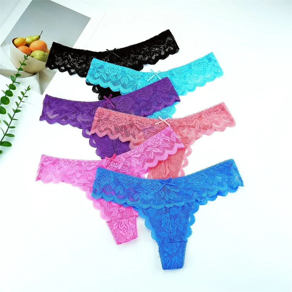 3-delige set! Gratis verzendkosten op stijlvolle dames kant stringondergoed – Sexy lage taille transparante G-string voor de gedurfde en mooie!