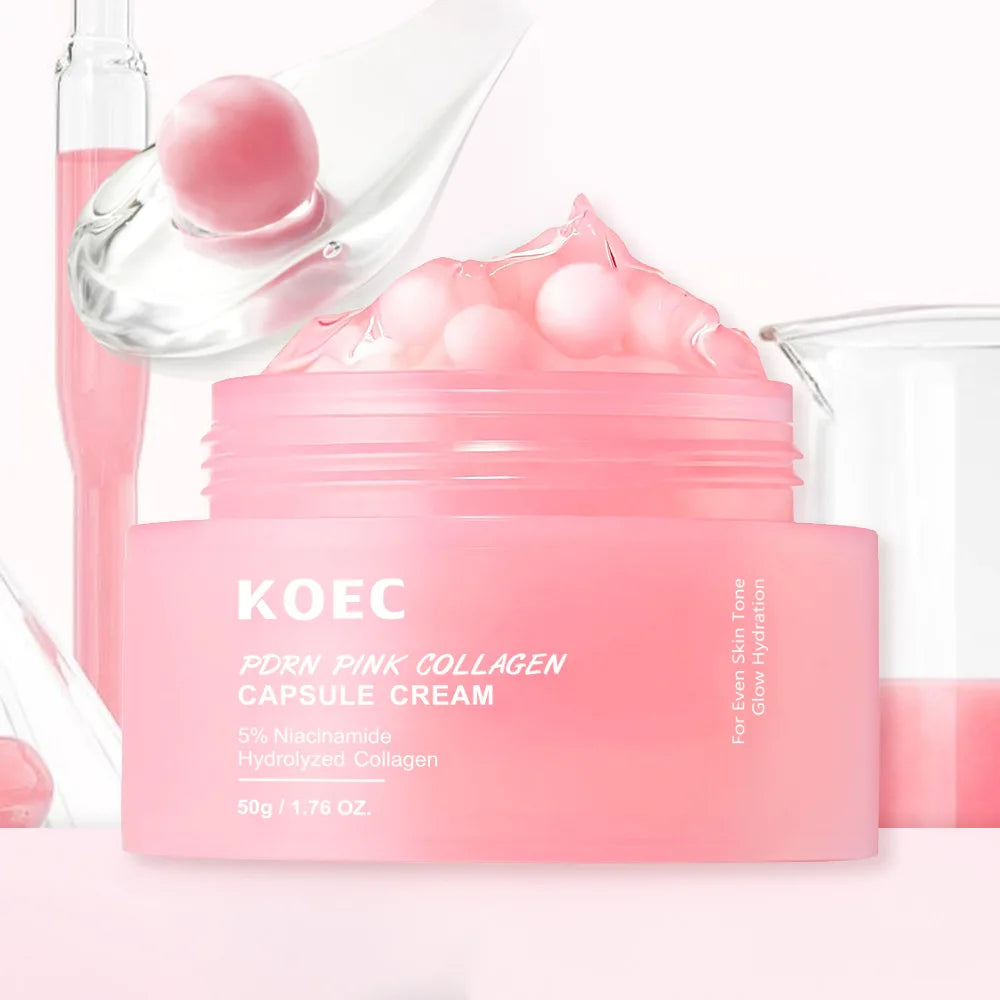 Vernieuw je huid met onze lichte moisturizer: 5% Niacinamide crème voor een stralende, egale huidtint en diepe hydratatie met collageencapsules!