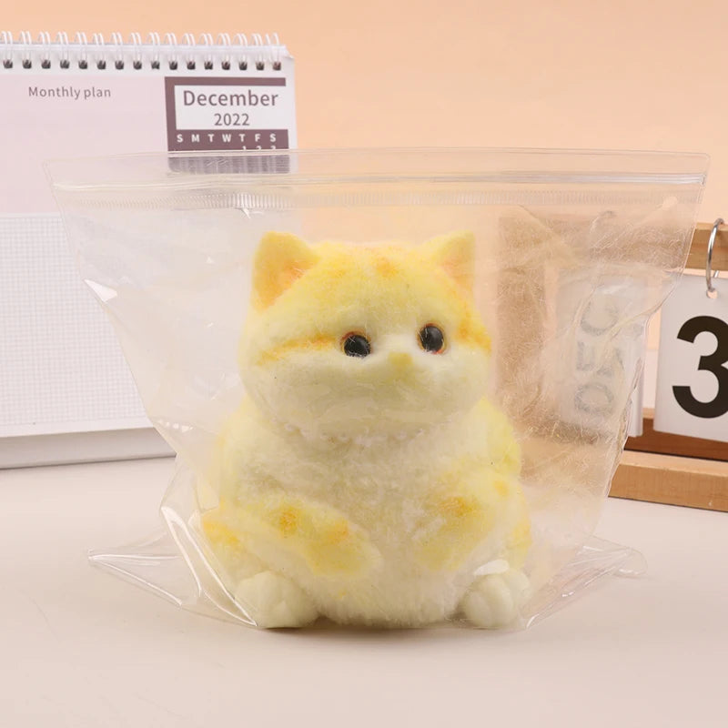 Schattige Jumbo Kitty Kat Taba Siliconen Pluche Speelgoed - Handgemaakte Squeeze Mochi voor Stressverlichting & Ontspanning - Perfect Cadeau voor Kattenliefhebbers!