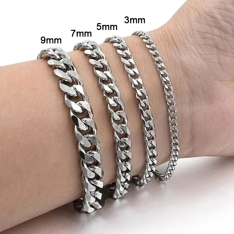 Stijlvolle RVS Curb Cubaanse Schakelarmbanden voor Stellen - Unisex Polssieraad Cadeau voor Hem en Haar