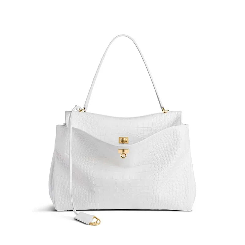 Elegante 2025 Luxe Rodeo Damestassen: Echte leren tote bags met chique gouden gespen voor lente en herfst