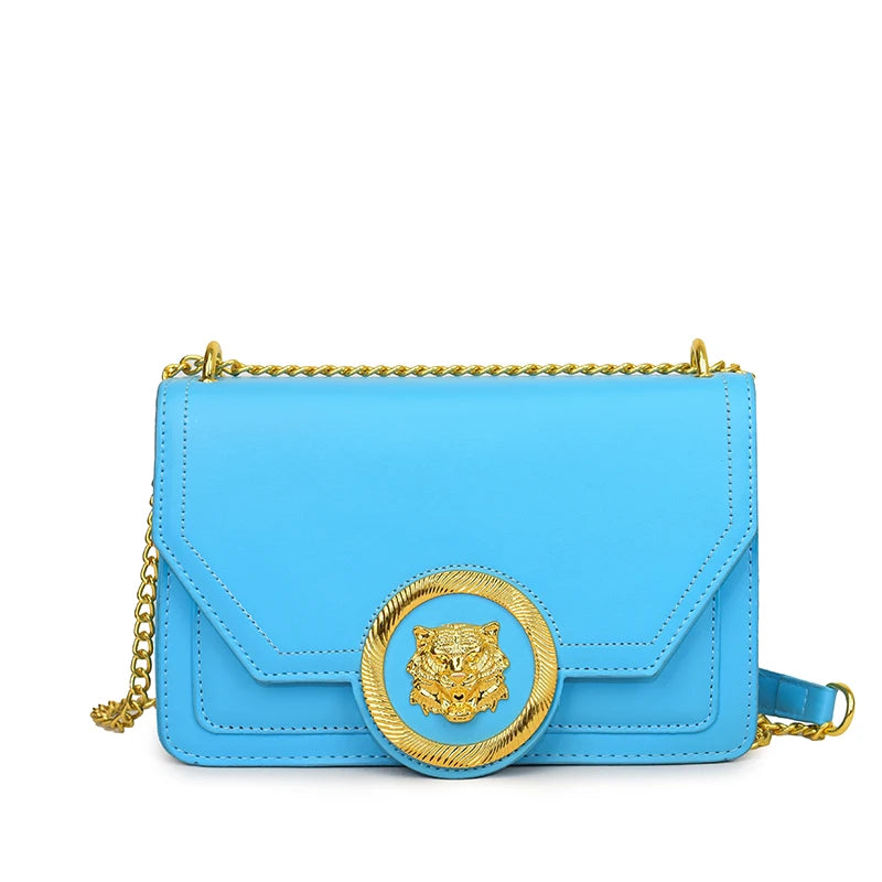 Trendyt 2024 Dames Leren Ketting Schoudertas - Chique Kleine Vierkante Crossbody & Casual Tote Messenger voor Stijlvolle Dames