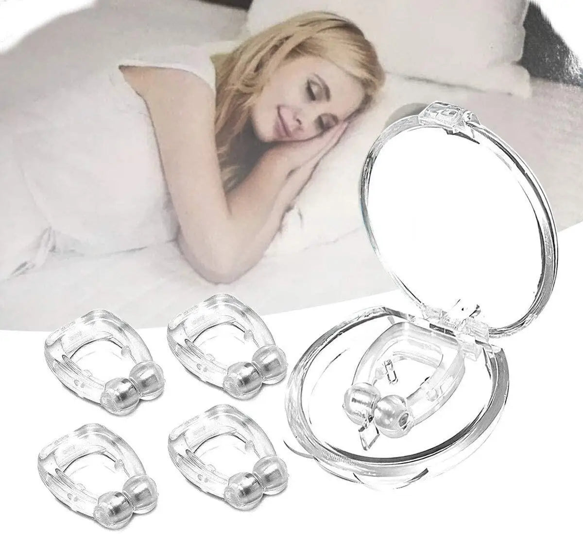 Premium Magnetische Anti-Snurk Neusclip – Adem Gemakkelijk en Slaap Beter! Effectieve Apneu Hulp met Handige Opbergdoos – Beschikbaar in 1/2/4/6 Pakketten