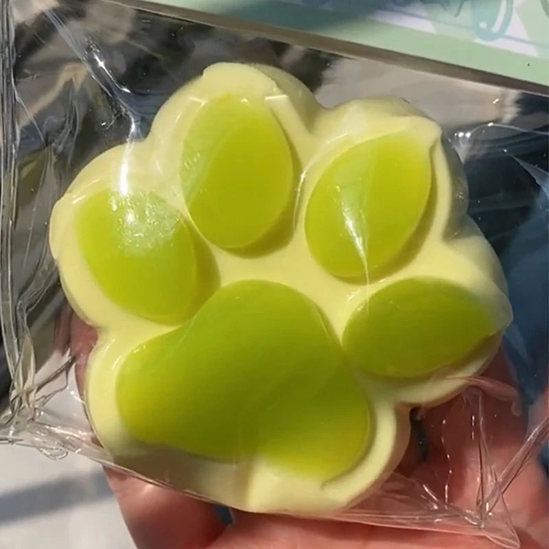 Leuke Zachte Siliconen Groene Druif Katpoot Stressverlichtingsspeelgoed - Langzame Terugslag Pret voor Kinderen! Perfect Cadeau voor Ontspanning!