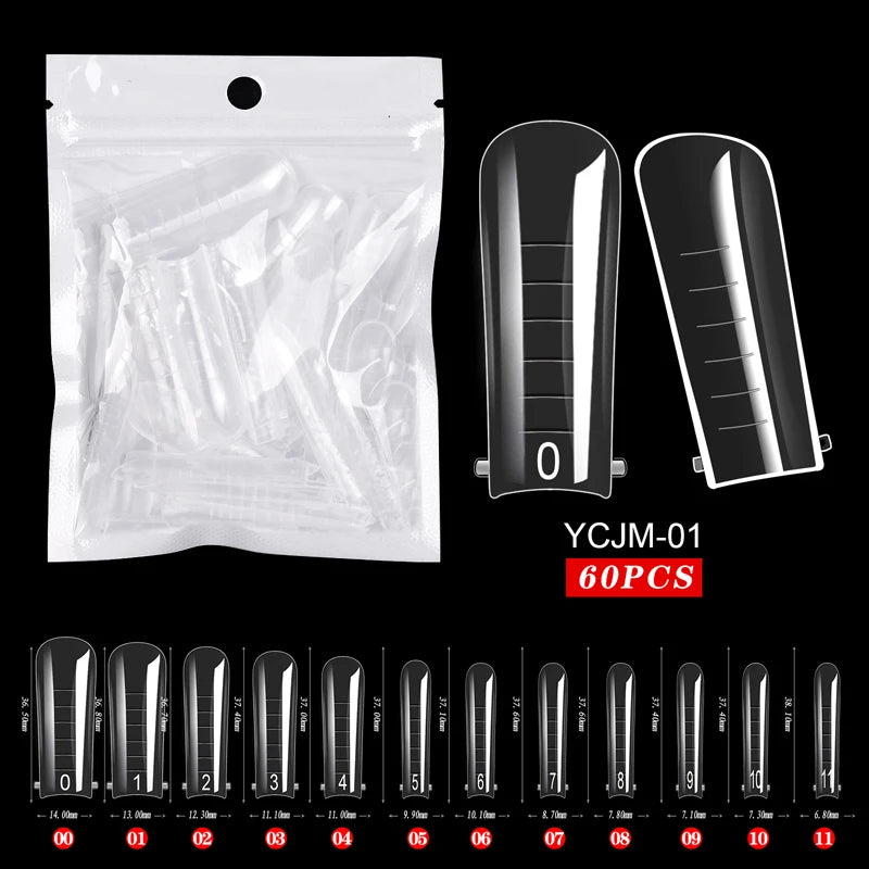 60 stuks Nagelverlengingsvormen voor Snelle UV Gel Polish Toepassing - Perfect voor Acrylnagels en Valse Nagelkunst met Dual System Manicure Accessoires!