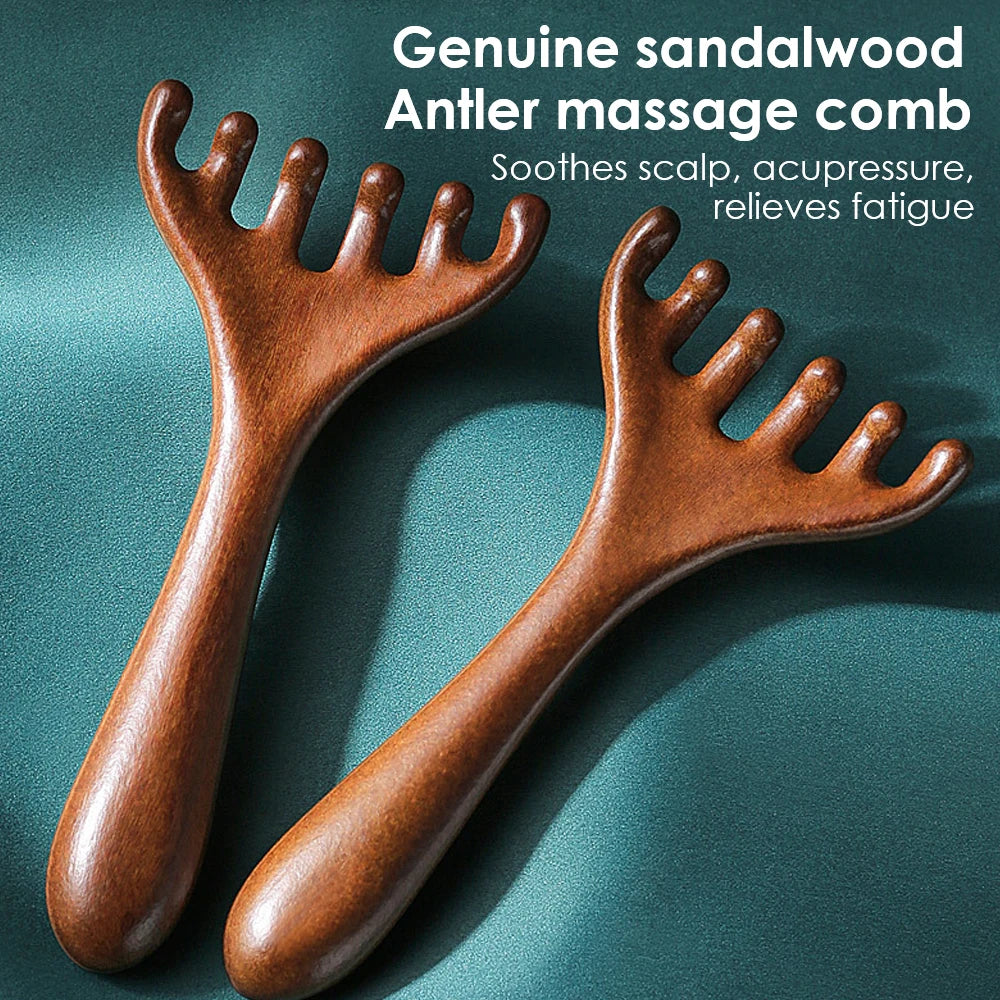 Revitalizeer Je Zintuigen met de Zesklauw Meridian Massagekam – Natuurlijke Houten Kam met Brede Tand voor Spa-achtige Ontspanning en Verbeterde Bloedcirculatie!