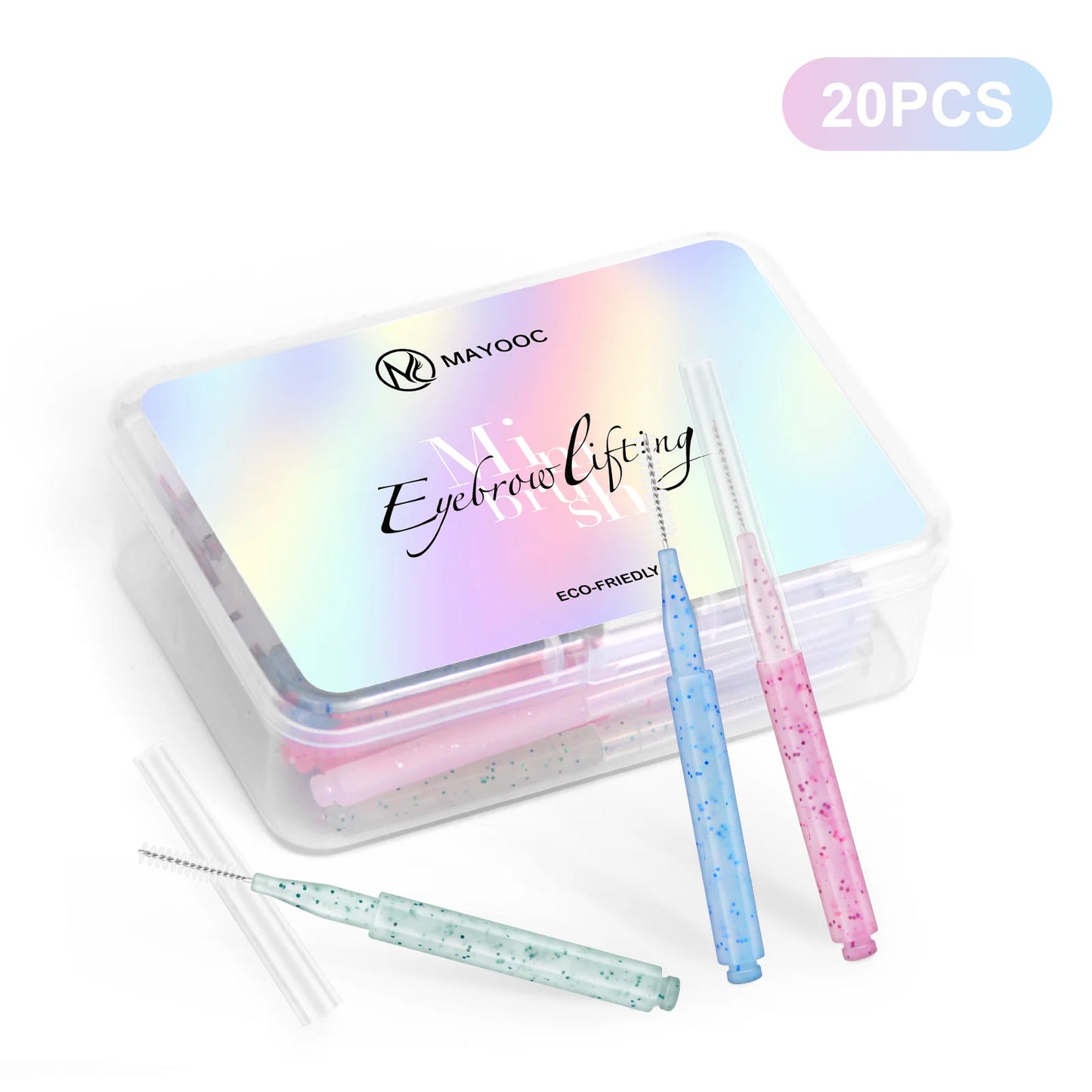 MAYOOC Mini Oogbrauwborstel Set – Wegwerp Oogbrowlifting & Permanent Borstels met Buigbare Microapplicators voor Perfecte Wimpertoepassing