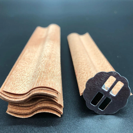 Flame Shaped Wooden Candle Wicks with Metal Base Smokeless Crackling Wick for DIY Soy Wax Candle Making 10pcs