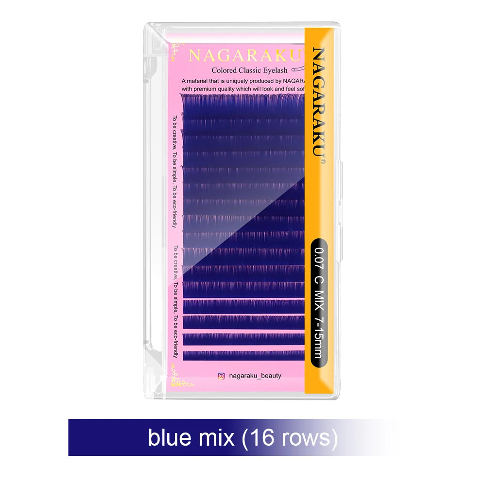 NAGARAKU Prachtige Kleurrijke Valse Wimpers – 7~15mm in Donkerbruin, Lichtbruin, Blauw en Paars voor een Geweldige Makeup Look!