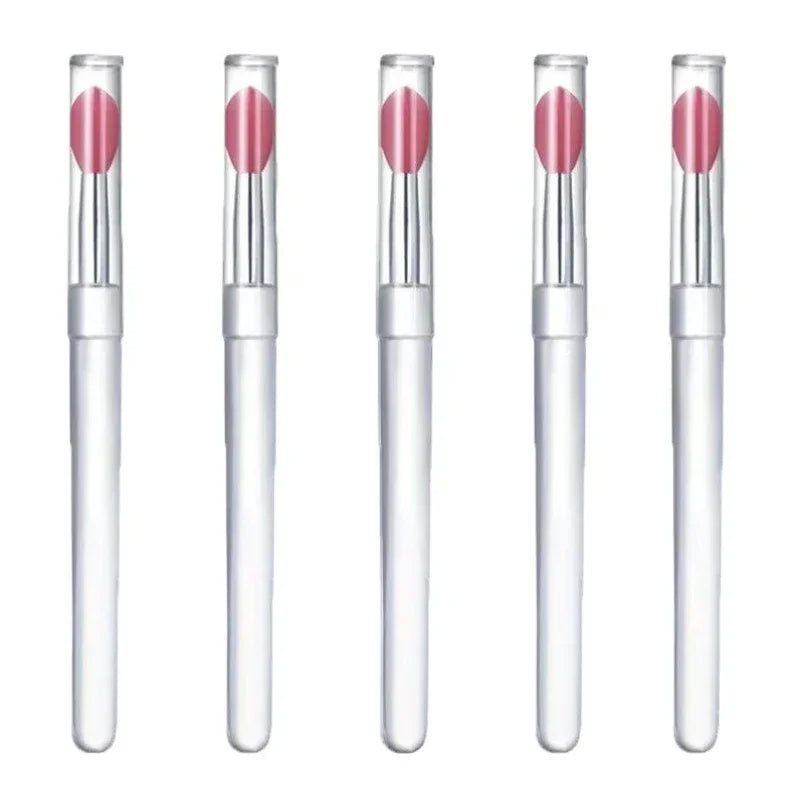 Veelzijdige Draagbare Siliconen Lippenborstel Set - 1/3/5PCS met Beschermende Hoes voor Moeiteloze Toepassing van Lippenbalsem, Lippenstift en Lipgloss!