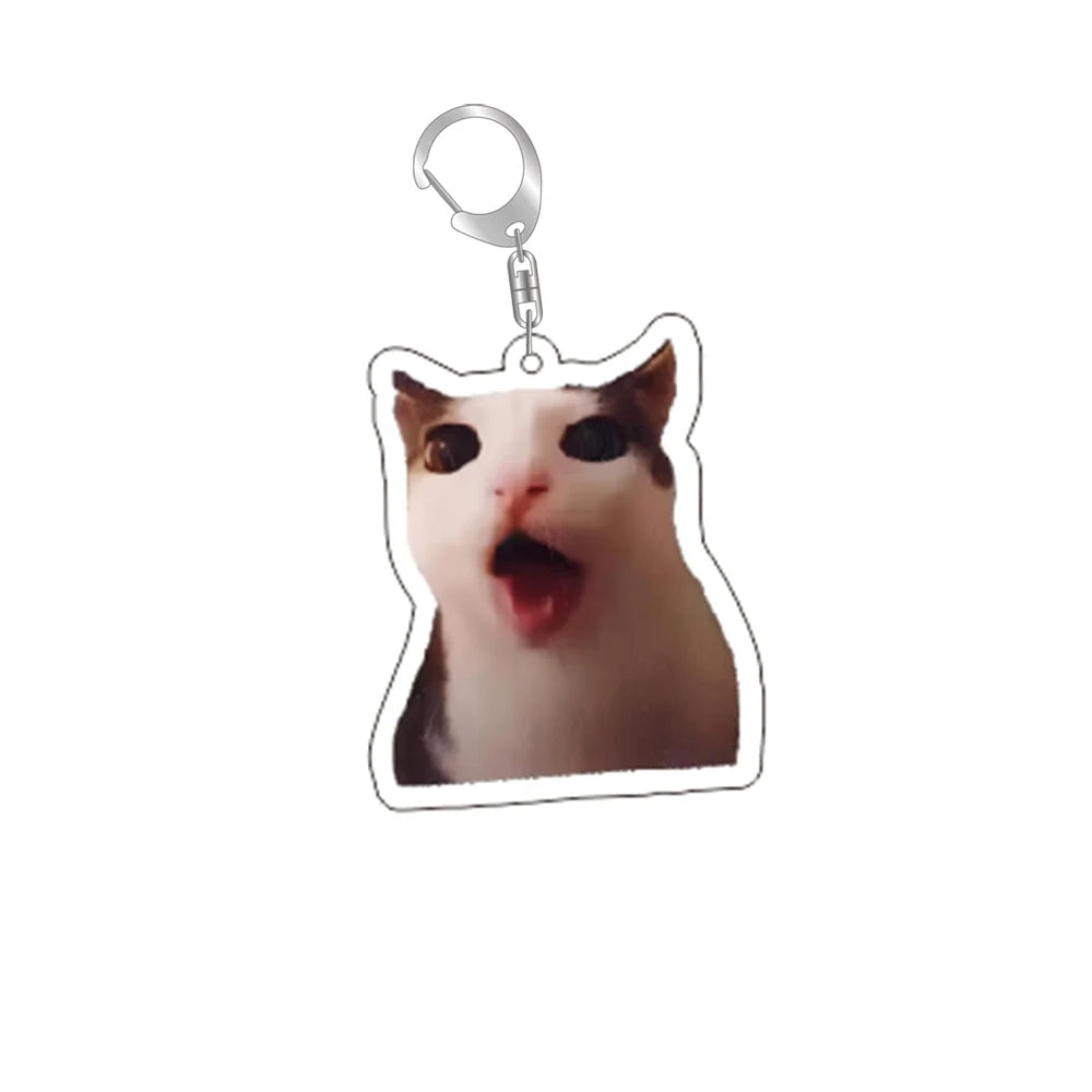 Schattige Grappige Kat Memes Sleutelhanger - Perfecte Studenten Gift, Stijlvolle Lanyard, Schattige Hanger voor Dameshandtassen, Betaalbaar Cadeau voor Je Beste Vrienden!