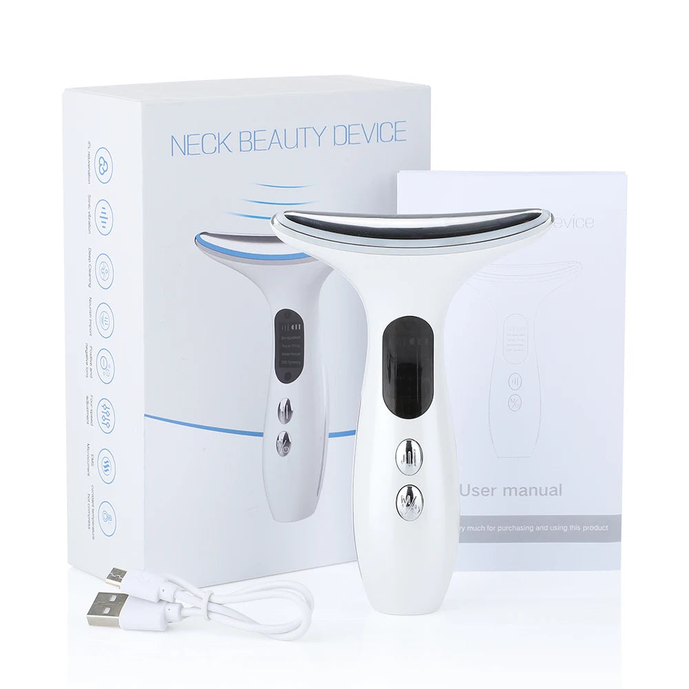 Geavanceerd EMS Micro-Current Huidverzorgingsapparaat voor Nek en Gezicht voor LED IPL Huidverjonging, Vermindering van Dubbele Kin en Verstevigende Gezichtsmassage!