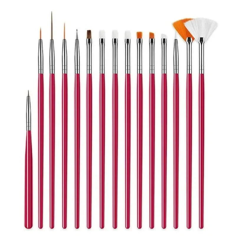 Ultimatieve Nail Art Penseelset: 5 of 20 Professionele Ontwerptools voor Indrukwekkend Schilderen, Tekenen en Dots - Perfect voor Manicures!