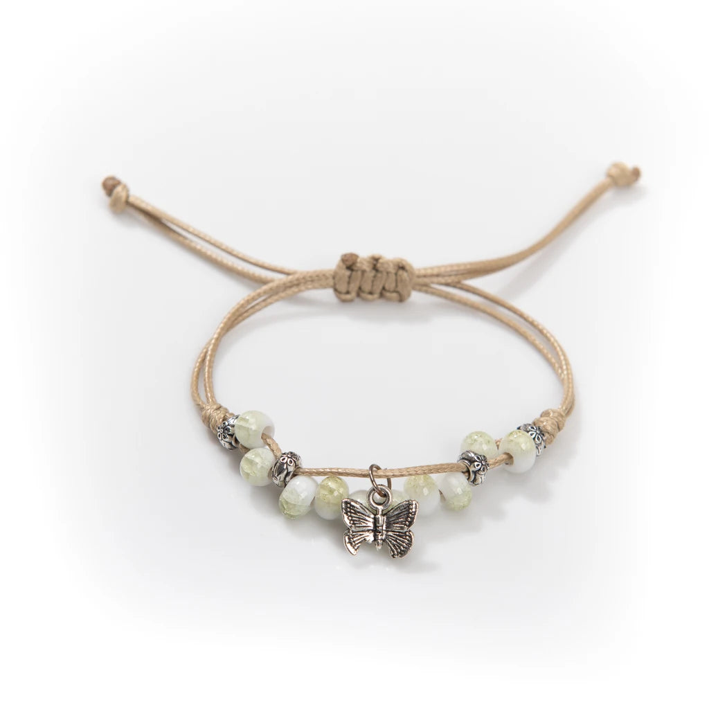Exquise Handgemaakte Vlinder Keramiek Gebroken IJs Vintage Verstelbare Armband - Bohemian Chic Sieraden op Elastic Band, een Uniek Cadeau Idee! H920