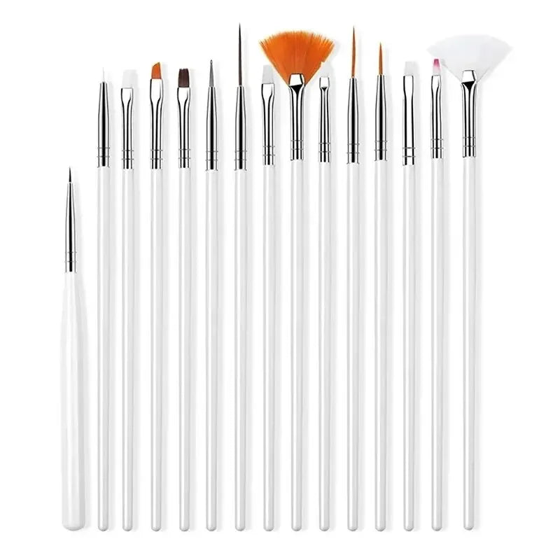 Ultimatieve Nail Art Penseelset: 5 of 20 Professionele Ontwerptools voor Indrukwekkend Schilderen, Tekenen en Dots - Perfect voor Manicures!